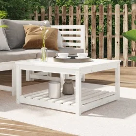 Gartentisch aus massivem weißem Kiefernholz 82,5x82,5x45 cm von vidaXL, Gartentische - Ref: Foro24-824142, Preis: 102,38 €, R...