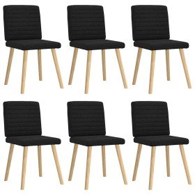 Sillas de comedor giratorias 6 unidades tela negras Sillas de comedor giratorias 6 unidades tela negras