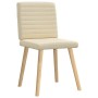 Sillas de comedor 6 unidades tela color crema