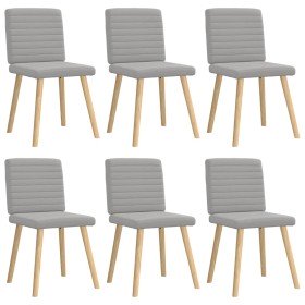 Sillas de comedor 6 uds tela gris nube Sillas de comedor 6 uds tela gris nube