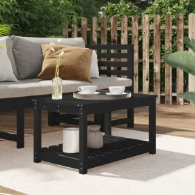 Gartentisch aus massivem schwarzem Kiefernholz 82,5 x 50,5 x 45 cm von vidaXL, Gartentische - Ref: Foro24-824138, Preis: 84,2...