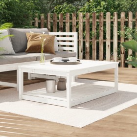 Mesa de jardín madera maciza pino blanco 121x82,5x