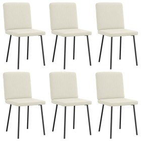 Sillas de comedor 6 unidades de terciopelo crema Sillas de comedor 6 unidades de terciopelo crema