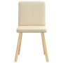 Sillas de comedor 6 unidades tela color crema