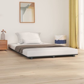 Estructura de cama madera maciza de pino gris 120x