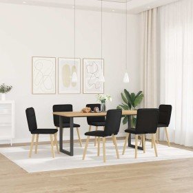 Sillas de comedor giratorias 6 unidades tela negras Sillas de comedor giratorias 6 unidades tela negras
