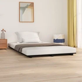 Solid black pine wood bed frame 150x200 cm by vidaXL, Beds and slatted bases - Ref: Foro24-824577, Price: 94,84 €, Discount: %