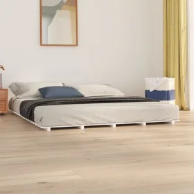 Solid white pine wood bed frame 180x200 cm by vidaXL, Beds and slatted bases - Ref: Foro24-824584, Price: 130,14 €, Discount: %