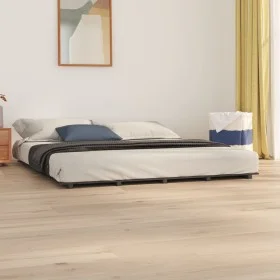 Bettgestell aus massivem, grauem Kiefernholz, 180 x 200 cm von vidaXL, Betten und Lattenroste - Ref: Foro24-824585, Preis: 20...