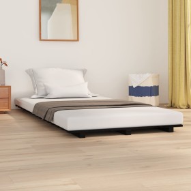 Estructura de cama madera maciza de pino negro 75x190 cm de vidaXL, Camas y somieres - Ref: Foro24-824597, Precio: 86,56 €, D...