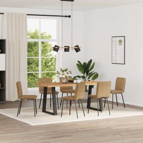Sillas de comedor 6 unidades terciopelo marrón Sillas de comedor 6 unidades terciopelo marrón