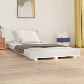 Solid white pine wood bed frame 90x190 cm by vidaXL, Beds and slatted bases - Ref: Foro24-824589, Price: 81,28 €, Discount: %