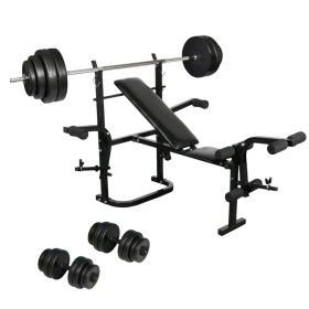 Hantelbank und faltbare Gewichte für das Heimfitnessstudio von vidaXL, Gewichthebermaschinen - Ref: Foro24-270166, Preis: 497...