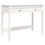 Schreibtisch mit Schubladen aus massivem weißem Kiefernholz, 100 x 50 x 78 cm von vidaXL, Schreibtische - Ref: Foro24-824644,...