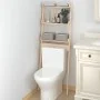 Solid pine wood bathroom shelf 63.5x32x179 cm by vidaXL, Towel racks - Ref: Foro24-824653, Price: 50,42 €, Discount: %