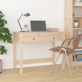 Schreibtisch aus massivem Kiefernholz mit Schubladen 100x50x78 cm von vidaXL, Schreibtische - Ref: Foro24-824643, Preis: 102,...