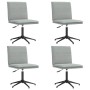 Sillas de comedor 4 unidades terciopelo gris claro