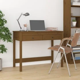 Honey brown pine wood desk with drawers 100x50x78 cm by vidaXL, Desks - Ref: Foro24-824646, Price: 130,53 €, Discount: %