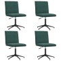 Sillas de comedor 4 unidades terciopelo verde oscuro