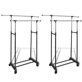 Adjustable clothes rack 2 bars 2 units by vidaXL, Dresser Organizers and Bar Hangers - Ref: Foro24-270182, Price: 62,58 €, Di...