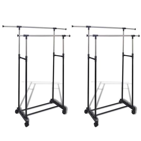 Adjustable clothes rack 2 bars 2 units by vidaXL, Dresser Organizers and Bar Hangers - Ref: Foro24-270182, Price: 62,58 €, Di...