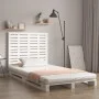 Cabecero cama de pared madera maciza pino blanco 126x3x91,5 cm de vidaXL, Cabeceros y pies de cama - Ref: Foro24-824679, Prec...