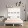 Cabecero cama de pared madera maciza pino blanco 126x3x91,5 cm de vidaXL, Cabeceros y pies de cama - Ref: Foro24-824679, Prec...
