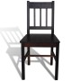 Sillas de comedor 6 unidades madera de pino marrón oscuro