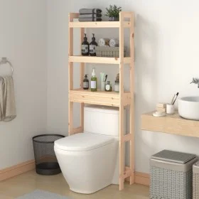 Badezimmerregal aus massivem Kiefernholz 63x26x171 cm von vidaXL, Handtuchhalter - Ref: Foro24-824658, Preis: 69,93 €, Rabatt: %