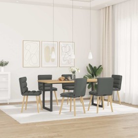 Sillas de comedor 6 unidades tela gris oscuro