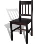 Sillas de comedor 6 unidades madera de pino marrón oscuro