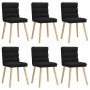 Sillas de comedor giratorias 6 unidades tela negras