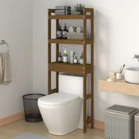 Estante de baño madera maciza de pino marrón miel 63x26x171 cm de vidaXL, Toalleros - Ref: Foro24-824661, Precio: 85,96 €, De...