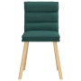 Sillas de comedor 6 unidades tela verde oscuro