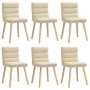 Sillas de comedor 6 unidades tela color crema