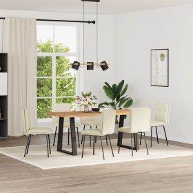 Sillas de comedor 6 unidades de terciopelo crema Sillas de comedor 6 unidades de terciopelo crema