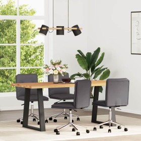 Sillas de comedor 4 unidades cuero sintético gris