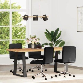 Sillas de comedor 4 unidades cuero sintético negro