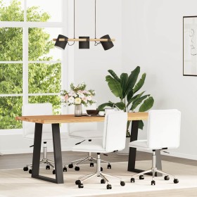 Sillas de comedor 4 unidades cuero sintético blanco