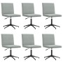 Sillas de comedor giratorias 6 uds terciopelo gris claro