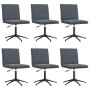 Sillas de comedor 6 unidades terciopelo gris oscuro