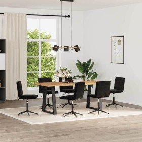 Silla de comedor 6 unidades terciopelo negro Silla de comedor 6 unidades terciopelo negro