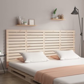 Cabecero de cama de pared madera maciza de pino 186x3x91,5 cm