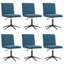 Sillas de comedor 6 unidades terciopelo azul