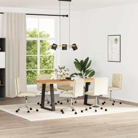 Sillas de comedor 6 unidades cuero sintético color crema Sillas de comedor 6 unidades cuero sintético color crema