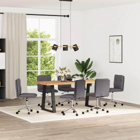 Sillas de comedor 6 unidades cuero sintético gris