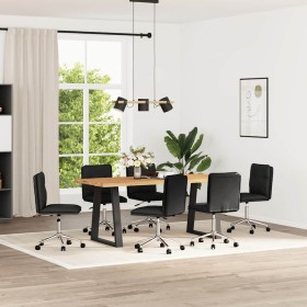 Sillas de comedor 6 unidades cuero sintético negro