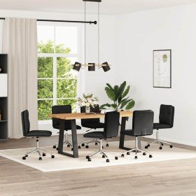 Sillas de comedor 6 unidades cuero sintético negro Sillas de comedor 6 unidades cuero sintético negro