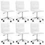 Sillas de comedor 6 uds cuero sintético blanco