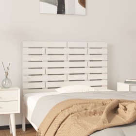Cabecero de cama de pared madera maciza pino blanco 96x3x63 cm